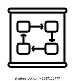 Story Board icon illustration in line style. Perfect for website mobile app presentation. Suitable for any user interface and user experience
