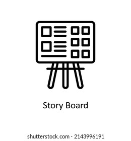 Story Board vector outline icon for web isolated on white background EPS 10 file