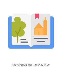 Geschichtenbuch Flache Symbole, Vektorgrafik