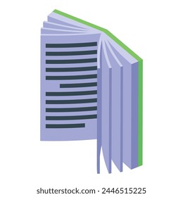 Story book icon isometric vector. Study education. Science paper