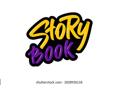 Story book lettering logo. Vector illustration 