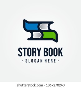 Story Book Logo Design Template. Vector illustration