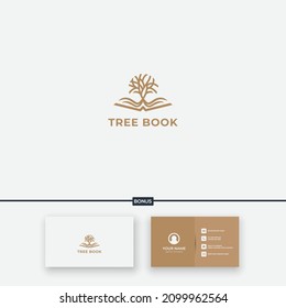 story book and root of growth tree logo