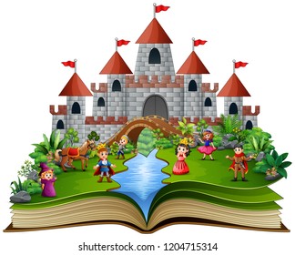 Story book with royal story cartoon