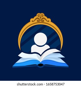story book vector design graphic logo template