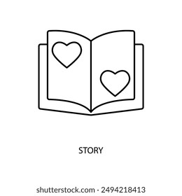 story concept line icon. Simple element illustration. story concept outline symbol design.