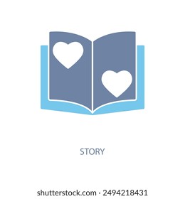 story concept line icon. Simple element illustration. story concept outline symbol design.