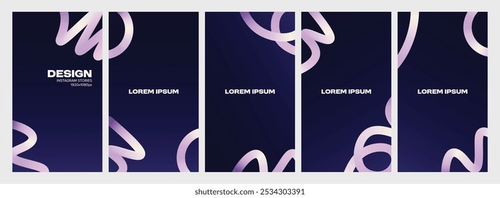 Story Design Template with Gradient Vector Purple Color 1920x1080 Size Template, Design Social Media Template, Vector Template Design