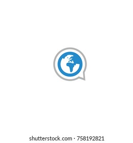 story globe logo global flat vector template