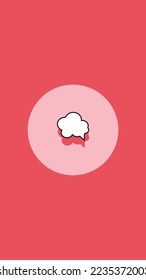 Story Highlights Cover with speak cloud flat vector illustration on dark pink background for social media.