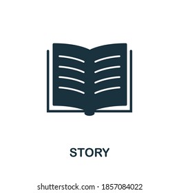 Story icon. Creative element sign from agile method collection. Monochrome Story icon for templates, infographics and more.