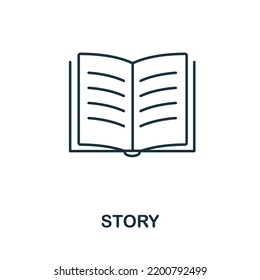 Story icon. Simple element from agile method collection. Filled Story icon for templates, infographics and more