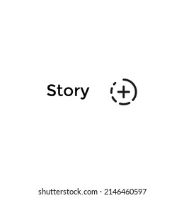Story Icon Vector in Circle Style. Social Media Stories Symbol