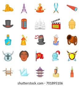 Story icons set. Cartoon set of 25 story vector icons for web isolated on white background