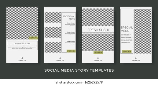 Story Menu Food Sushi Social Media Banner Template Collection