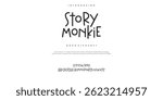 Story Monkie Elegant Font Creative Hand Drawn Uppercase and Number. Street Art Classic Lettering Fashion Designs Typography modern serif decorative vintage concept vector illustration