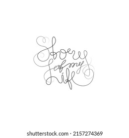 Story of my life, hand lettering small tattoo, inscription, continuous line drawing, print for clothes, t-shirt, emblem or logo design, one single line on a white background, isolated vector.