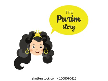 the story of Purim . Ester , main character of the story. vector illustration