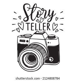 Story Teller Logo Inspirational Quotes Typography Lettering Design