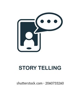 Story Telling icon. Monochrome sign from content marketing collection. Creative Story Telling icon illustration for web design, infographics and more