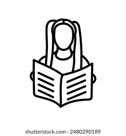 Story Telling Outline Icon, Vector illustration