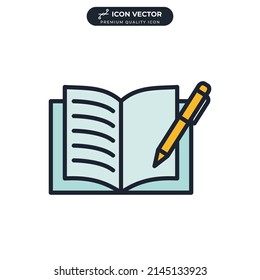 story telling. writing icon symbol template for graphic and web design collection logo vector illustration