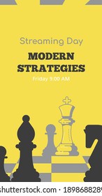 Story Template for Chess Game. Chess Lessons and Tournament Online Streaming