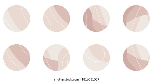 Story template collection. Social media stories wallpapers set. Abstract geometric background with pastel colors, beige and pink.