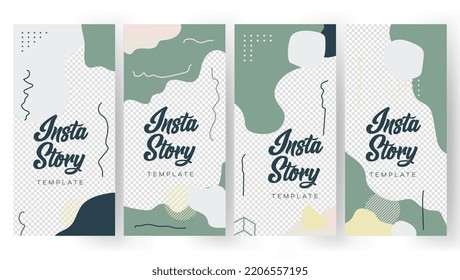 story template design abstract background color vector line feed