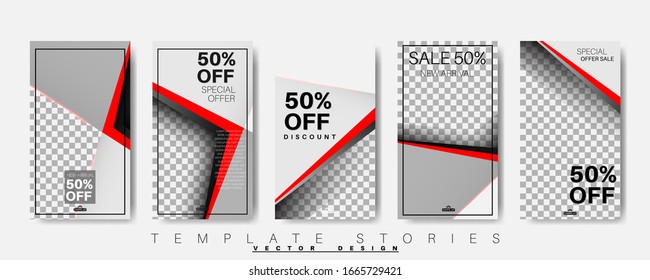 Story template for social media , editable vector design