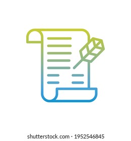 Story Writing Vector Gradient Icon Style Illustration. EPS 10 File