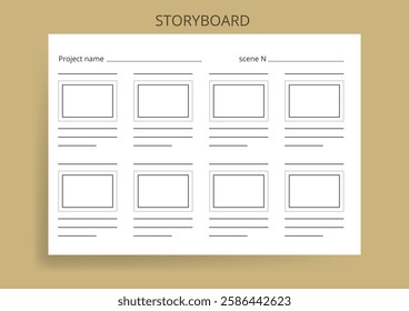 Storyboard Action Sheet Isolated Vector Background