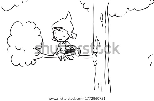 Storyboard Cartoon Little Red Riding Hood Stock Vector Royalty Free