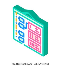 vector de icono isométrico de desarrollo de juegos de creación de storyboard. signo de desarrollo de juegos de creación de storyboard. ilustración de símbolo aislado