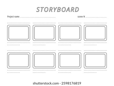 Storyboard Frame Outline Empty Vector Background