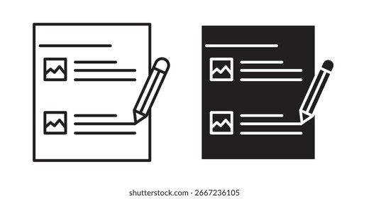Elementos de iconos de guion gráfico.