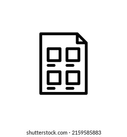 Storyboard Icon. Line Art Style Design Isolated On White Background