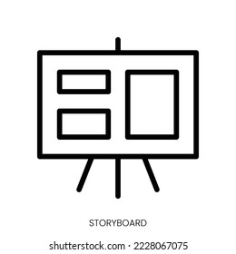 storyboard icon. Line Art Style Design Isolated On White Background