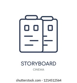 Storyboard icon. Storyboard linear symbol design from Cinema collection. Simple outline element vector illustration on white background.