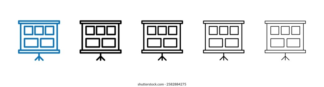 Storyboard icon Outline vector logo for web ui