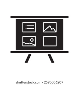 Storyboard icon, vector flat black trendy style illustration for web and app..eps
