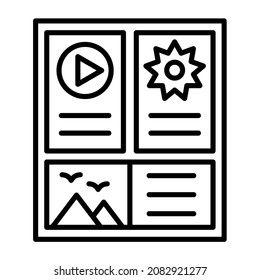 Storyboard icon vector image. Can also be used for web apps, mobile apps and print media.