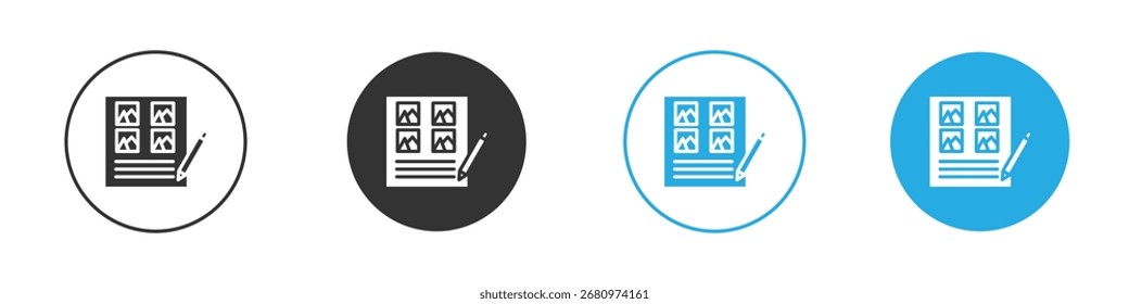 Icono de guion gráfico estilo Vector colección de moda plana.