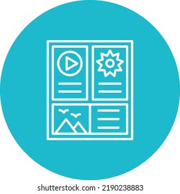 Storyboard line circle icon vector image. Can also be used for web apps, mobile apps and print media.