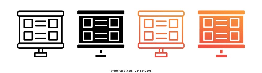 Storyboard Multi Style Icon Set Vector