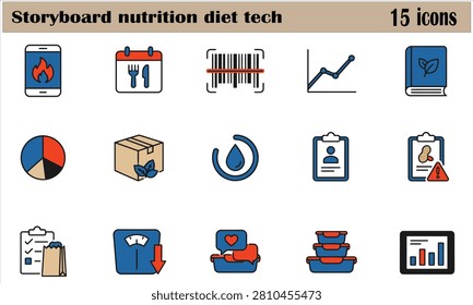 Storyboard nutration diet tech icon det