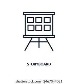 storyboard outline icon.  Thin line icon from cinema collection. Editable vector isolated on white background