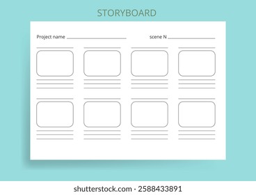 Storyboard  Sheet Action Isolated Vector Background