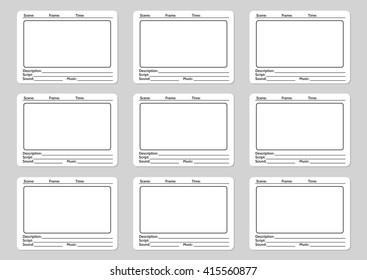 Storyboard Template For Film Story Icons. Vector Illustration