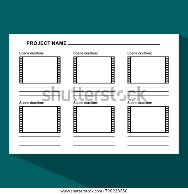 Storyboard Template  Form Film Scenario  Media Stock Vector 